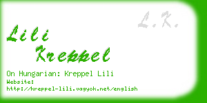 lili kreppel business card